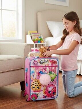 Shopkins Girls Travel Carry On Luggage 19 × 7 x 11" Great Condition 2013 Moose